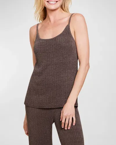 Barefoot Dreams Cozychic Ultra Lite Ribbed Scoop-neck Tank In Java