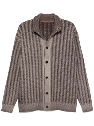 Barena Venezia Cable-knit Cardigan In Grey