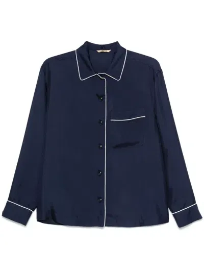 Barena Venezia Piped-trim Shirt In Blue