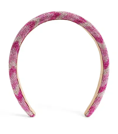 Bari Lynn Kids' Crystal-embellished Zigzag Headband In Pink