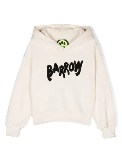 Barrow Kids' Flocked-logo Hoodie In Neutrals