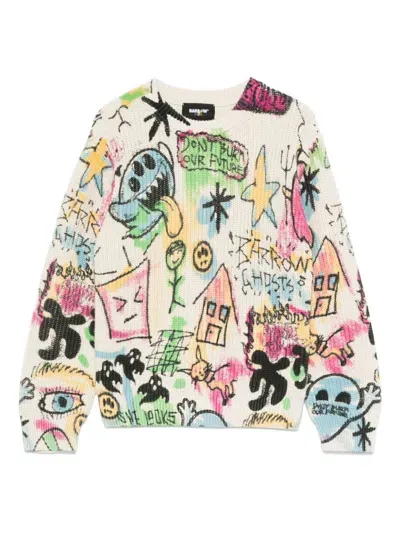 Barrow Kids' Graffiti-print Sweater In Nude