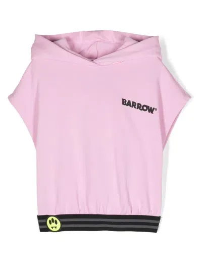 Barrow Kids' Logo-print Hoodie In Pink