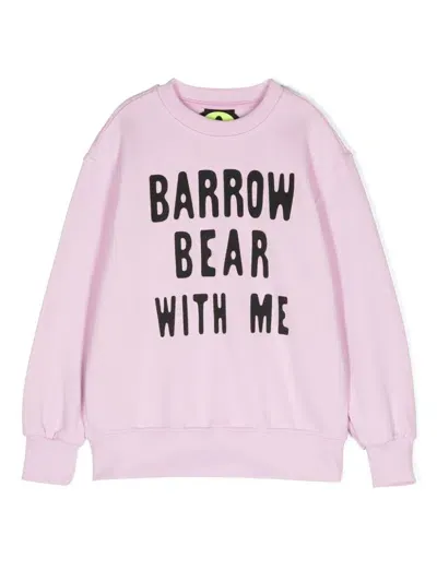 Barrow Kids' Logo-print Sweatshirt In Pink