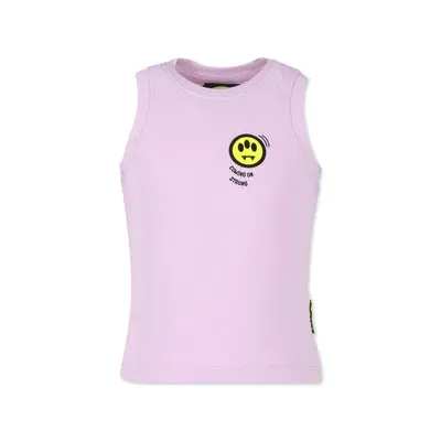 Barrow Kids' Smiley-face Tank Top In Pink