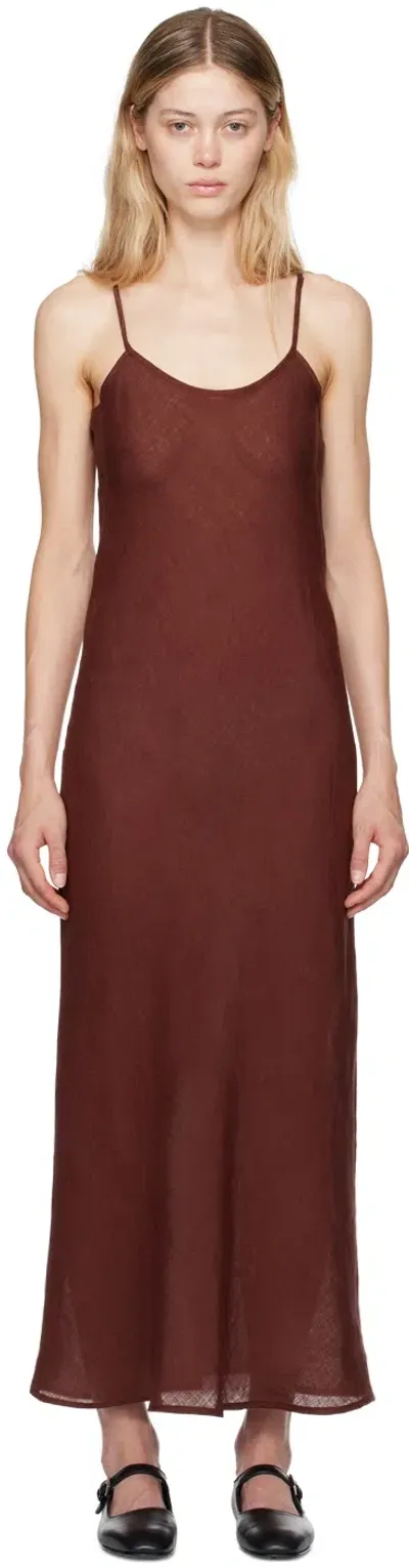 Baserange Burgundy Dyadine Maxi Dress In Stome Burgundy