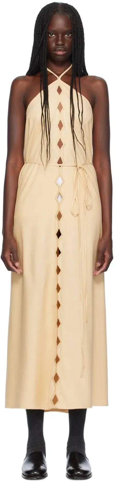 Baserange Yellow Cessa Ligo Maxi Dress In Tooth White