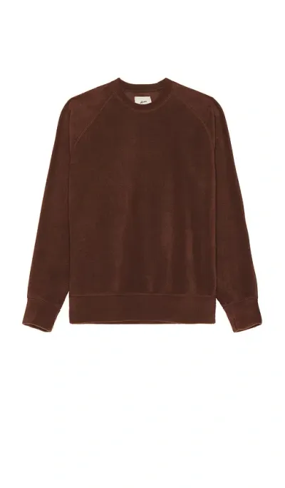 Bather Walnut Fleece Crewneck Sweater In 브라운