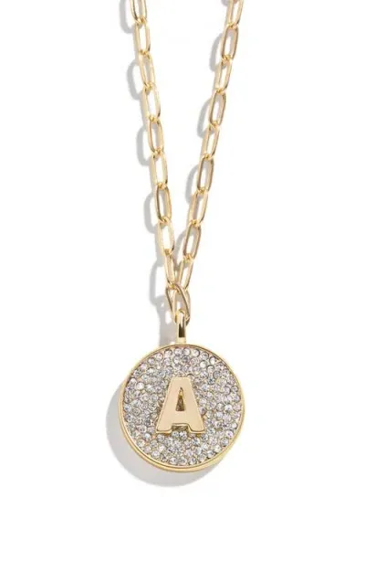 Baublebar Pavé Initial Pendant Necklace In Gold A