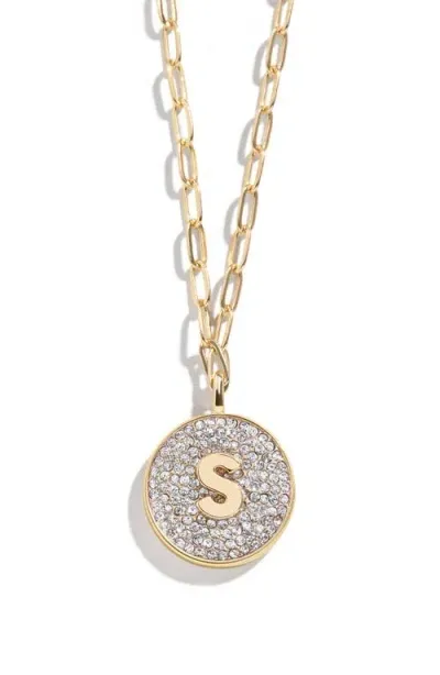 Baublebar Pavé Initial Pendant Necklace In Gold S