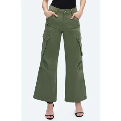 Bayeas Fann High Waist Wide Leg Cargo Jeans In Green