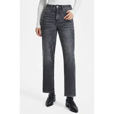 Bayeas High Waist Straight Leg Jeans In Black Stone