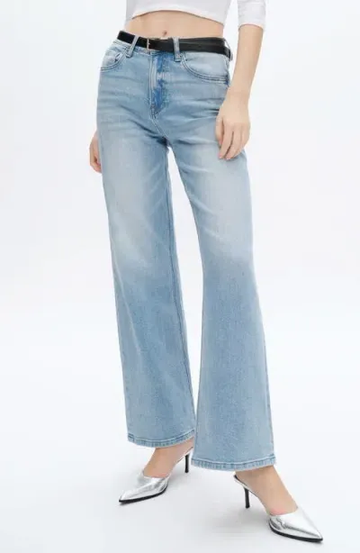 Bayeas High Waist Straight Leg Jeans In Swiss Blue