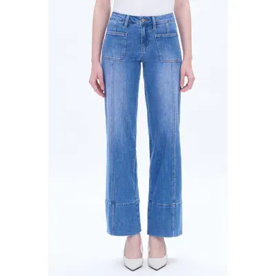 Bayeas Katia Patch Pocket Wide Leg Jeans In Starlight