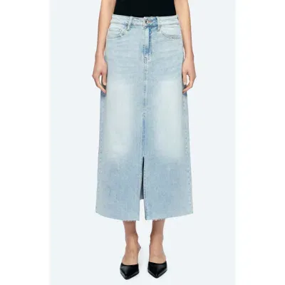 Bayeas Raw Hem Denim Midi Skirt In Story