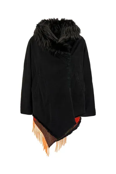 Bazar Deluxe Black Stretch Cotton Parka In 382