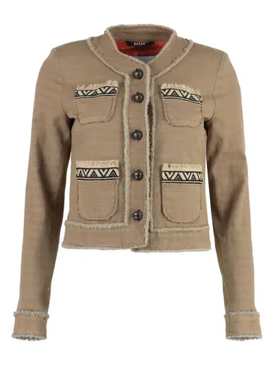 Bazar Deluxe Women's Button-front Cotton Jacket In Beige