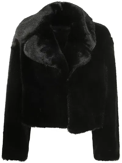 Bbcouture Koons Short Eco Fur Jacket In Black