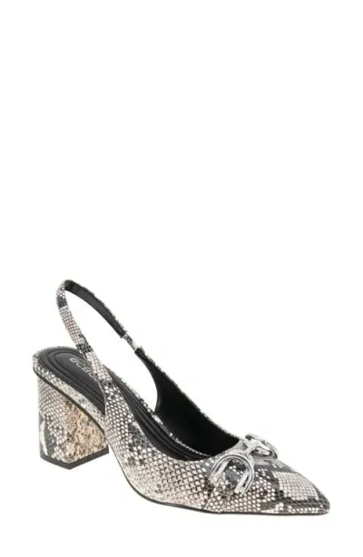 Bcbg Gardin Pointed Toe Slingback Pump In Natural Snake