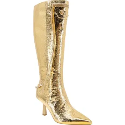 Bcbg Irina Pointed Toe Knee High Boot In Gold