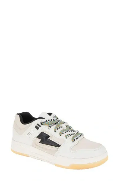 Bcbg Kortni Faux Shearling Sneaker In White/black