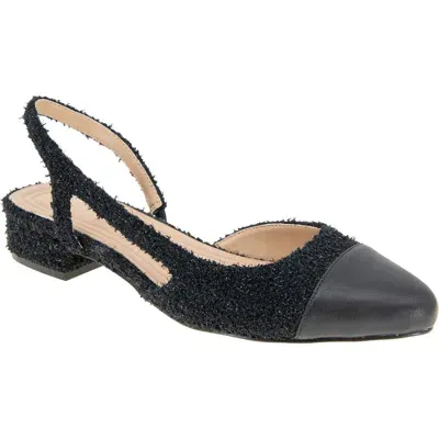 Bcbg Tillie Slingback Cap Toe Pump In Black-black Boucle