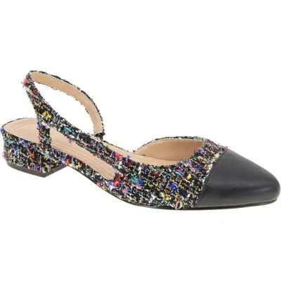 Bcbg Tillie Slingback Cap Toe Pump In Multi Boucle