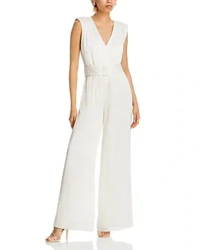 Bcbgmaxazria Belted Wide Leg Jumpsuit In White