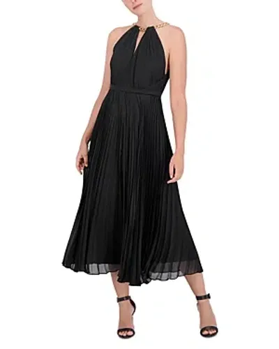 Bcbgmaxazria Halter A Line Midi Dress In Noir