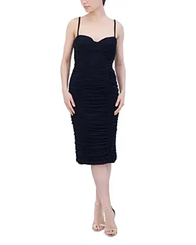 Bcbgmaxazria Shirred Bodycon Dress In Dark Navy