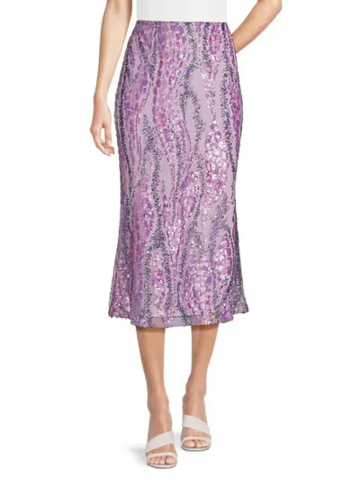 Bcbgmaxazria Sequin Maxi Skirt In Lilac