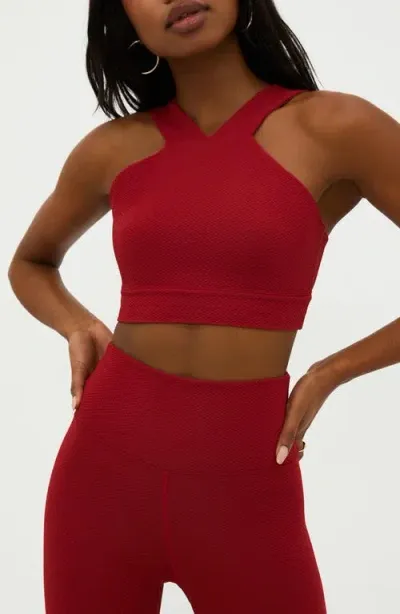 Beach Riot Adia Crop Tank In Rio Red Waffle