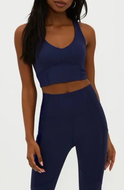 Beach Riot Kaia Cutout Crop Tank In Ultramarine