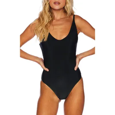 Beach Riot Reese Rib One-piece Swimsuit In Black