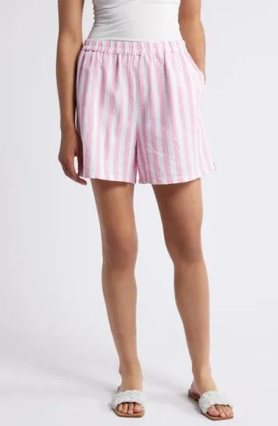 Beachlunchlounge Kelis Stripe Linen & Cotton Shorts In Little Princess