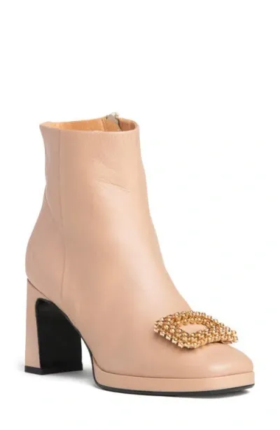 Beautiisoles Scarlet Platform Bootie In Beige