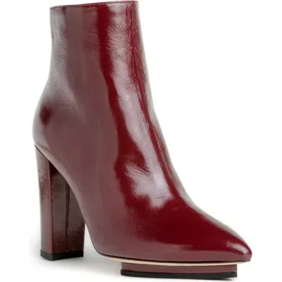 Beautiisoles Tessa Pointed Toe Platform Bootie In Burgundy