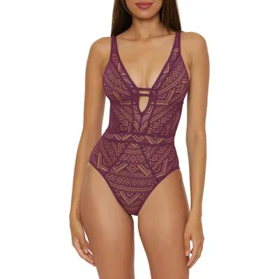 Becca Color Play One-piece Swimsuit In Aubergine