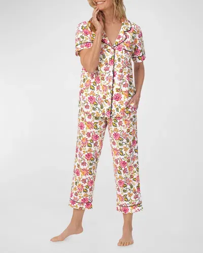 Bedhead Pajamas Cropped Organic Cotton Jersey Pajama Set In Desert Flowers