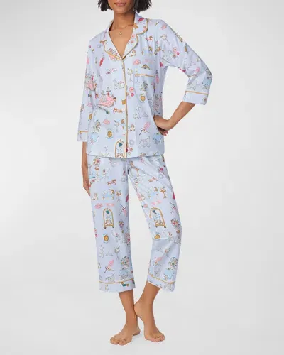 Bedhead Pajamas Cropped Organic Cotton Jersey Pajama Set In Penthouse