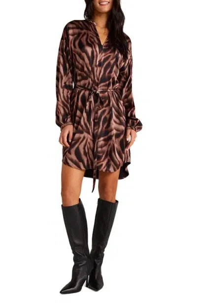 Bella Dahl Abstract Print Long Sleeve Dress In Hazy Woodland Print