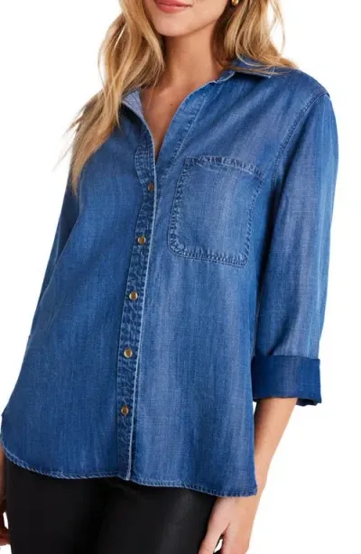 Bella Dahl Chambray Button-up Shirt In Moonlit Haze Wash