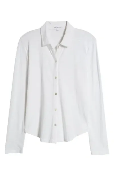 Bella Dahl Cotton Knit Button-up Shirt In White