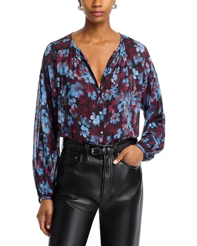 Bella Dahl Floral Print Blouse In Berry Bloom Print