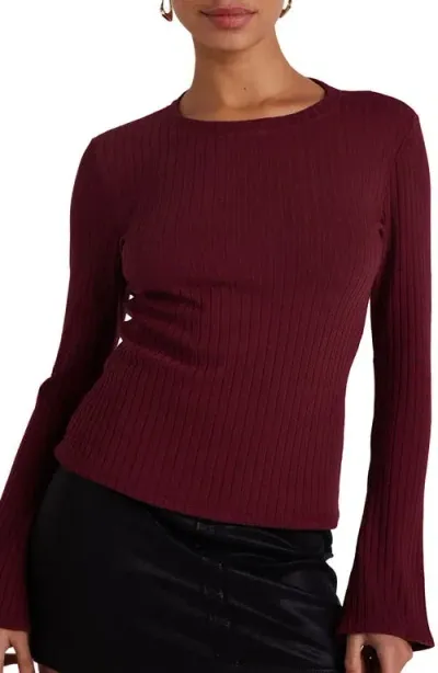 Bella Dahl Long Sleeve T-shirt In Sweet Merlot