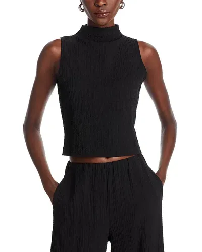 Bella Dahl Mock Neck Sleeveless Top In Black