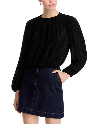 Bella Dahl Pleated Blouson Sleeve Top In Black