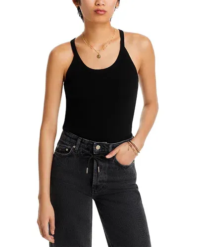 Bella Dahl Round Neck Sweater Tank Top In Black