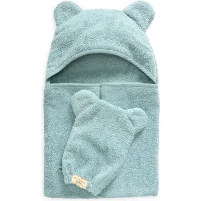 Bella Tunno Kids'  Hooded Towel & Washing Mitt Set In Burgundy