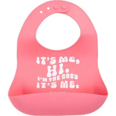 Bella Tunno Kids'  It's Me Hi Silicone Wonder Bib In Pink